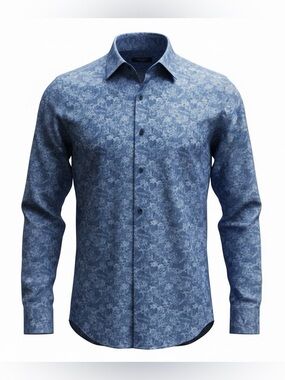 Ted Baker London “Marais” Geo Print Slim Fit Shirt | Blue | Large